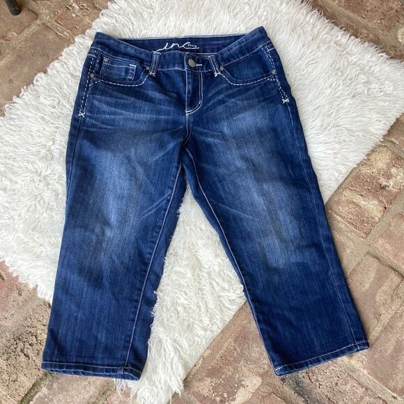 INC Denim Thick Stitch Bermuda Shorts Size 6 - Picture 2 of 12